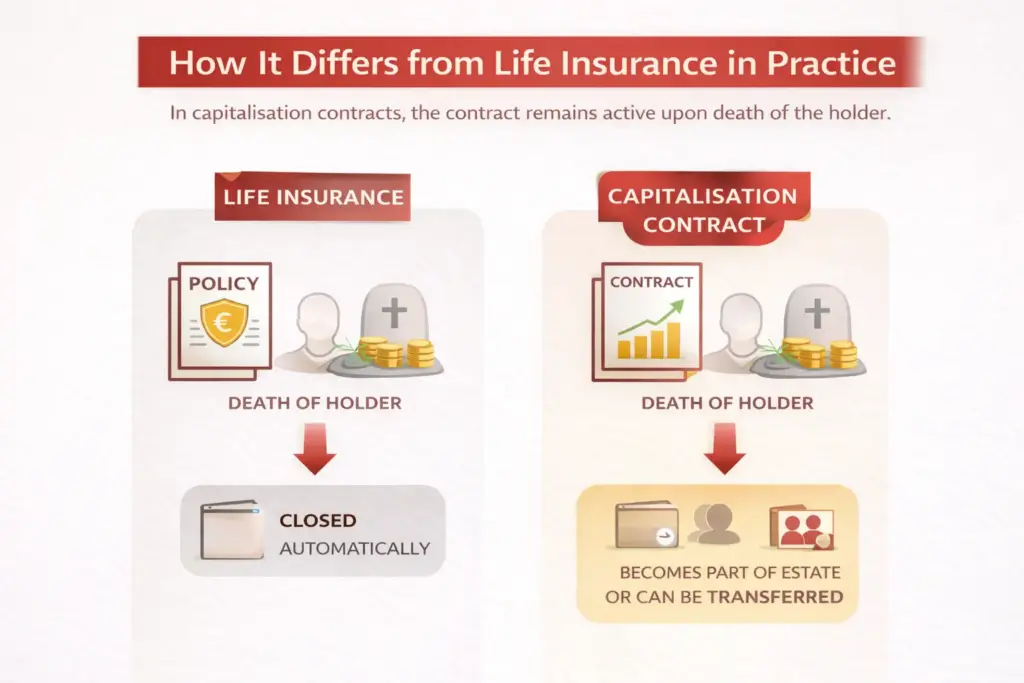 How It Differs from Life Insurance in Practice Graphic