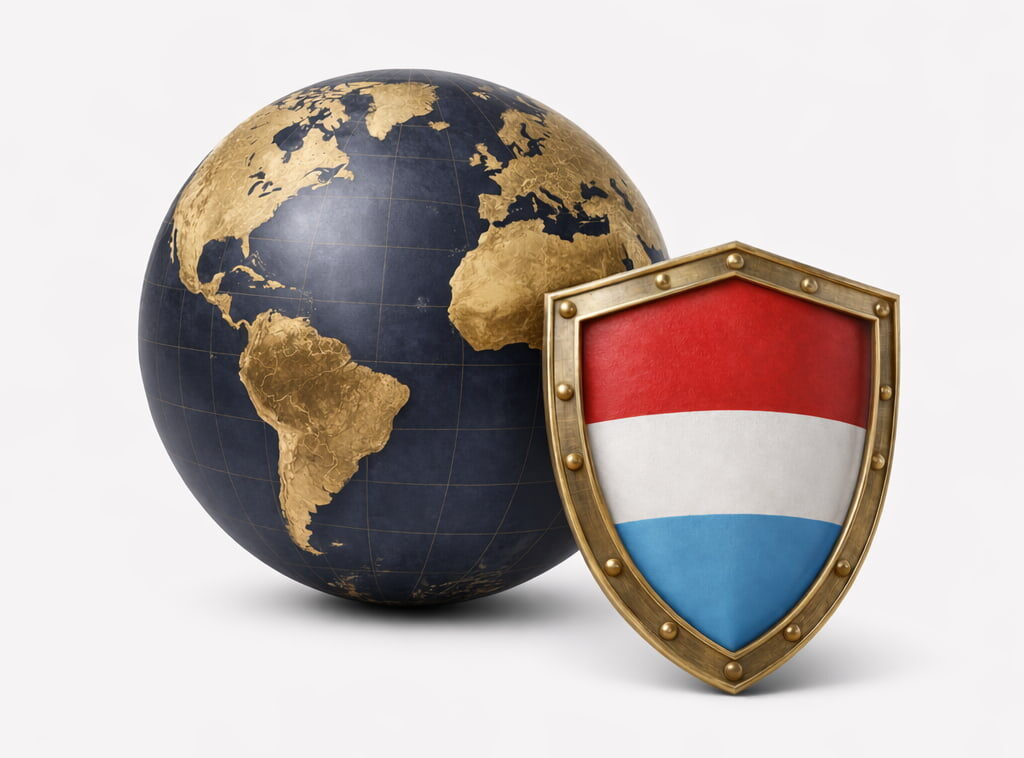 Luxemburg Flag and Golden Globe